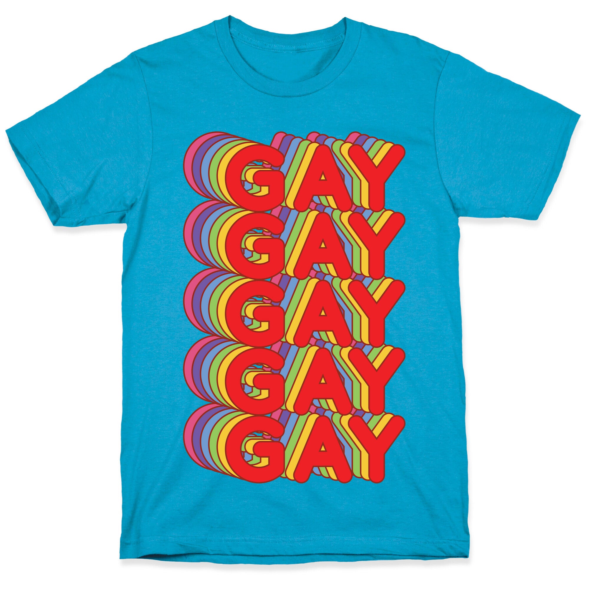 Gay Retro Rainbow Unisex Triblend Tee